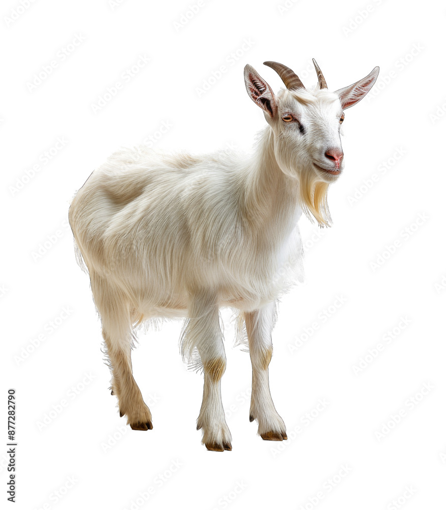 Obraz premium White Goat isolated on transparent background cut out png