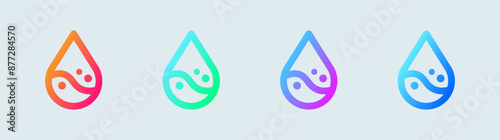 Blood line icon in gradient colors. Spo2 signs vector illustration.