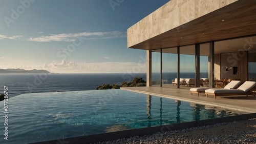 Cantilevered Mountain House with Infinity Pool © Halloway