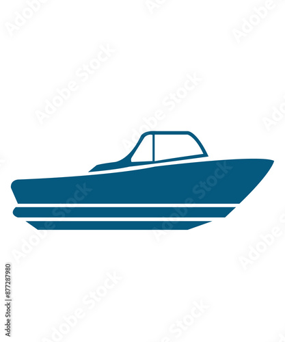 Boat clip art design on plain white transparent isolated background for card, shirt, hoodie, sweatshirt, apparel, tag, mug, icon, poster or badge © AllYearRoundDesigns
