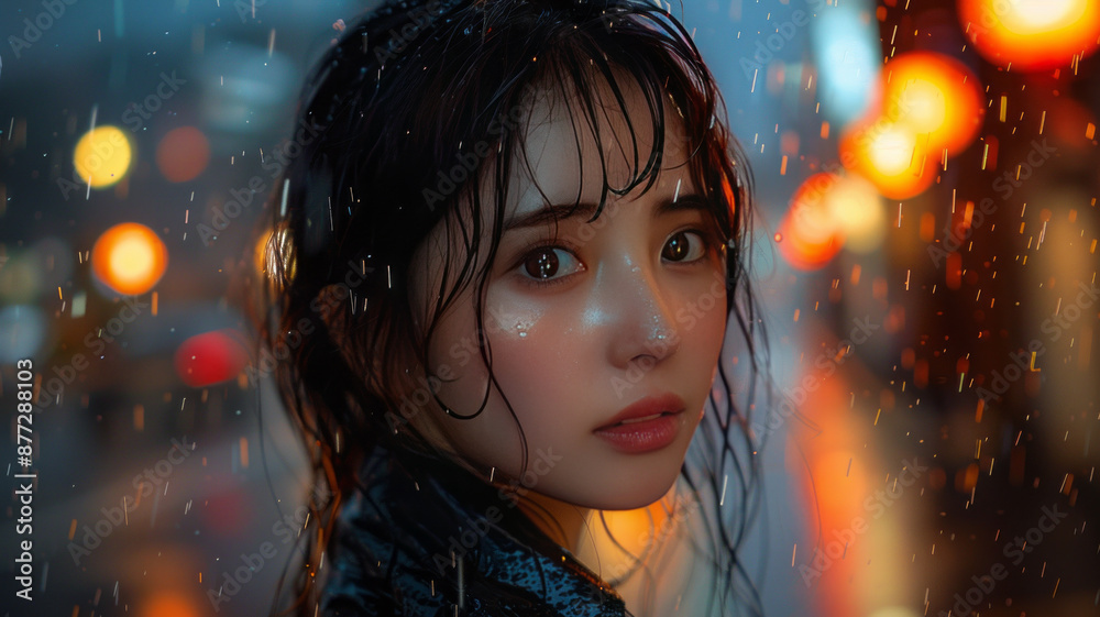 lo-fi, cute girl , night kyoto.generative ai lo-fi, cute girl , night kyoto.generative ai