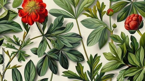 Vintage botanical illustration of poisonous plants