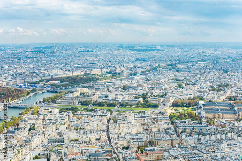 Obraz premium Paris, France - Aerial photography of the city scenery of Paris