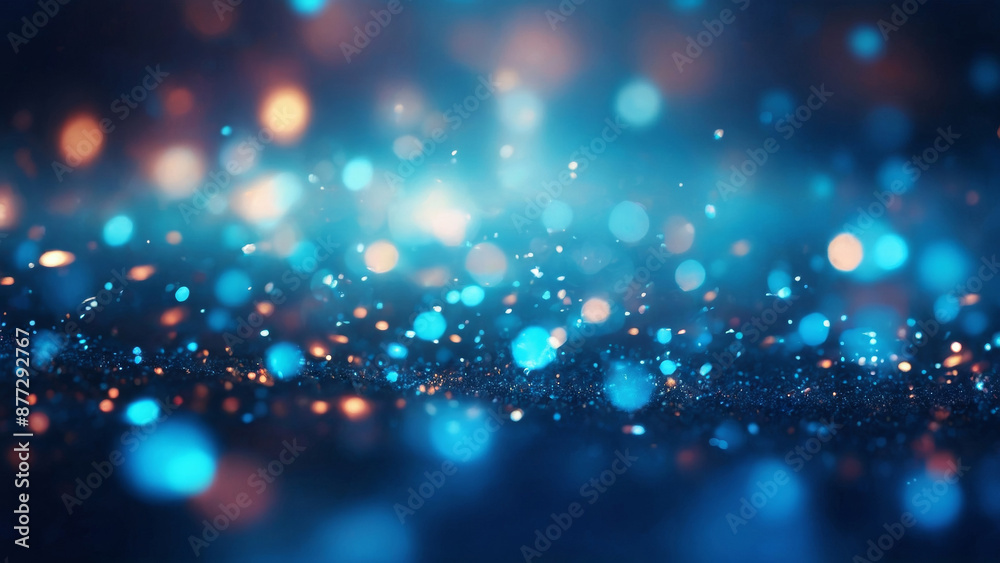 Abstract blue and orange bokeh and blurred background creates festive and celebration feel Abstract blue and orange bokeh and blurred background creates festive and celebration feel