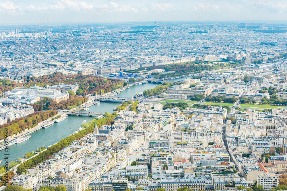 Paris, France - Aerial photography of the city scenery of Paris Paris, France - Aerial photography of the city scenery of Paris
