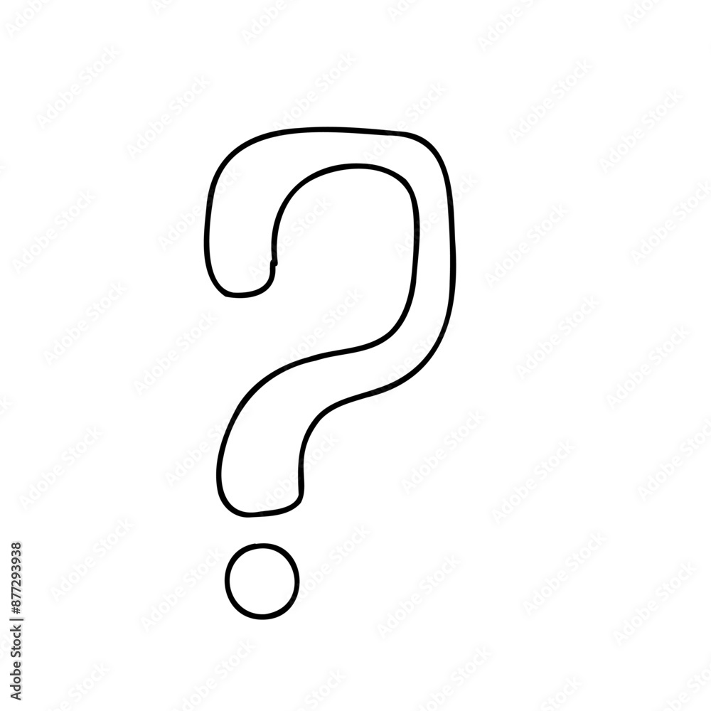 Fototapeta premium Questions marks. Hand drawn doodle ask sign set. Vector Who Why FAQ symbol
