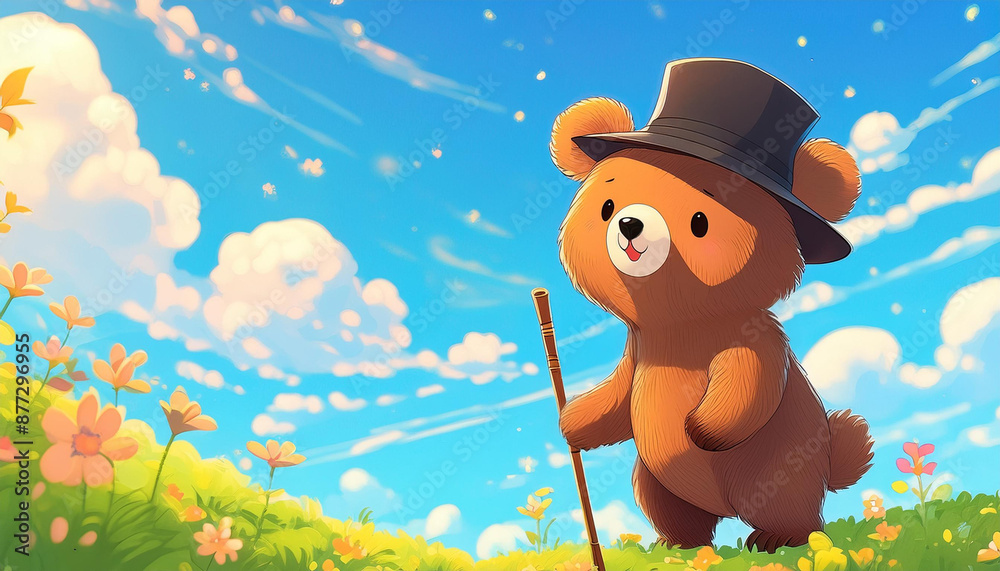 Obraz premium teddy bear on the grass