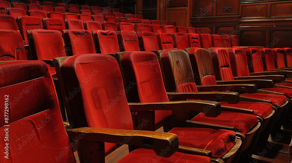 Fototapeta premium Theatre auditorium furniture indoors.
