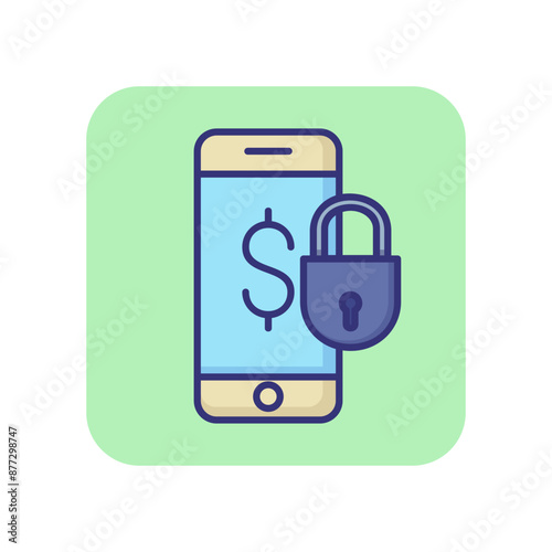 Free Download Mobile payment protection line icon. Dollar sign on phone screen and lock. Finance security concept. Can be used for topics like money, insurance, data safety - GFXLoad
