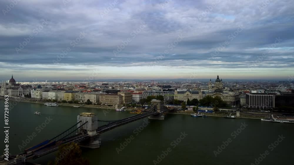 Aerial drone view of Saint Stephen cathedral in Budapest, Hungary. St. Stephen's Basilica Aerial drone view of Saint Stephen cathedral in Budapest, Hungary. St. Stephen's Basilica