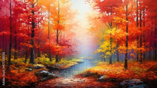 Autumnal Forest Stream.