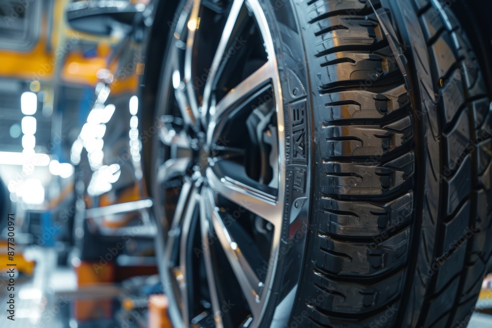 Close-Up of Run Flat Tire Installation Showcasing Modern Tire Technology and Benefits Close-Up of Run Flat Tire Installation Showcasing Modern Tire Technology and Benefits