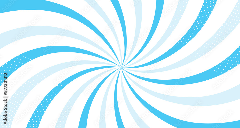 Beautiful twisted rays in the style of pop art. Vector illustration of retro sun rays with halftone effect isolated on white background. Abstract pop art explosion in cartoon style. Beautiful twisted rays in the style of pop art. Vector illustration of retro sun rays with halftone effect isolated on white background. Abstract pop art explosion in cartoon style.