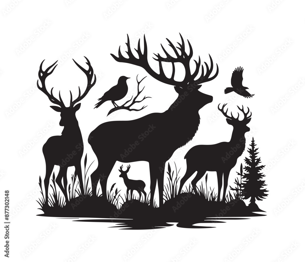 Naklejka premium deer vector design,awesome deer svg,high resolution printable deer artwork