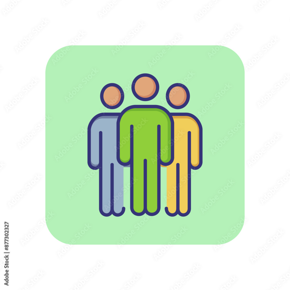 Team line icon. People, workgroup, conference. Business meeting concept. Can be used for topics like negotiation, teamwork, working together Team line icon. People, workgroup, conference. Business meeting concept. Can be used for topics like negotiation, teamwork, working together