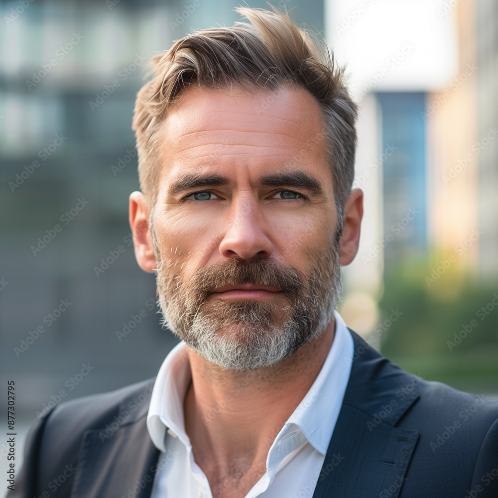 Confident Mature Businessman in Urban Setting, Professional Portrait Confident Mature Businessman in Urban Setting, Professional Portrait