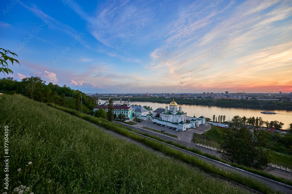 Fototapeta premium Evening view of Annunciation Monastery, Nizhny Novgorod, Russia