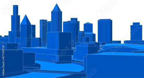 modern city panorama 3d illustration	

