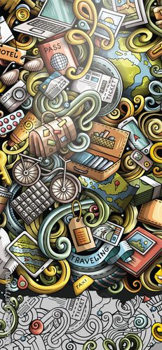 Wallpaper Mural Travel hand drawn doodle banner. Torontodigital.ca