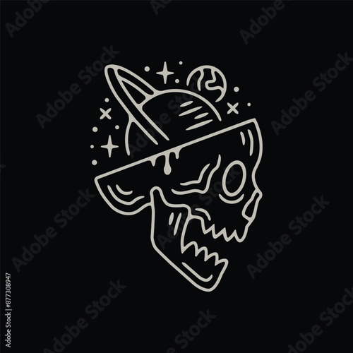 example of a brain planet skull design concept 
