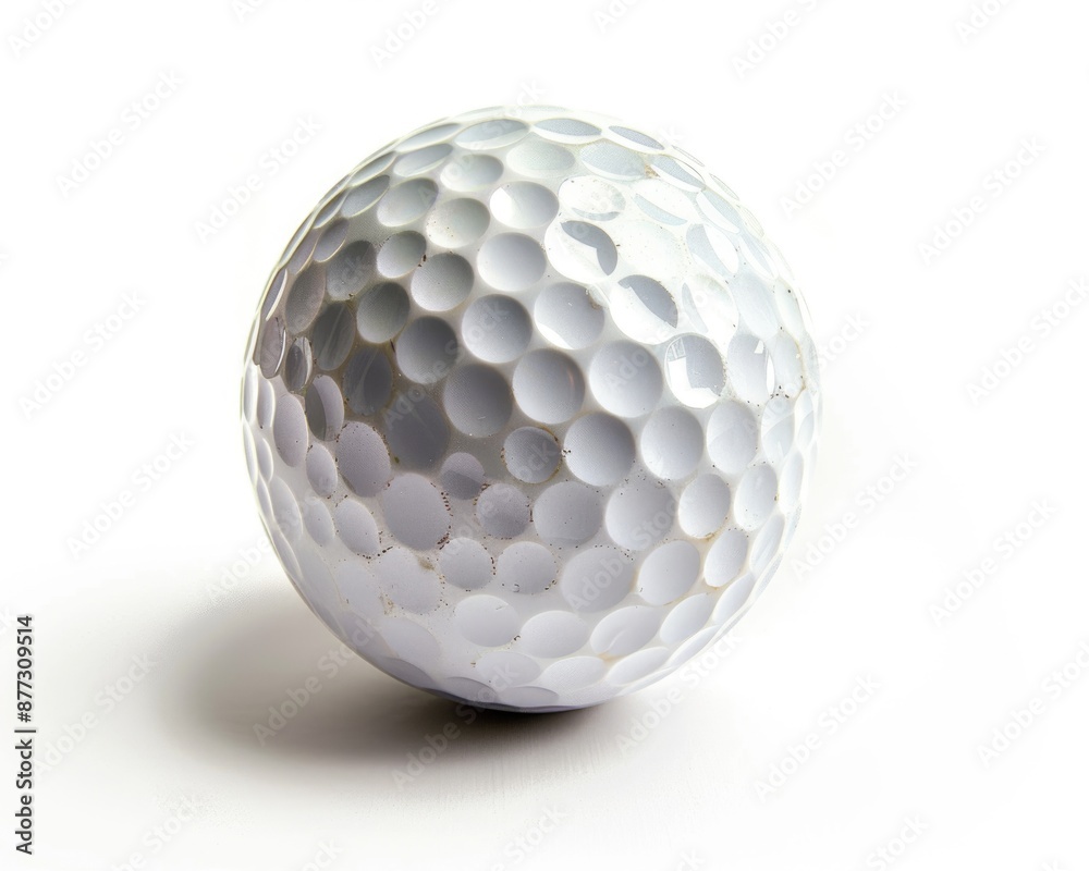 Golf Ball on White Background. Golfing Equipment Isolated Closeup in Sport Game Concept Golf Ball on White Background. Golfing Equipment Isolated Closeup in Sport Game Concept