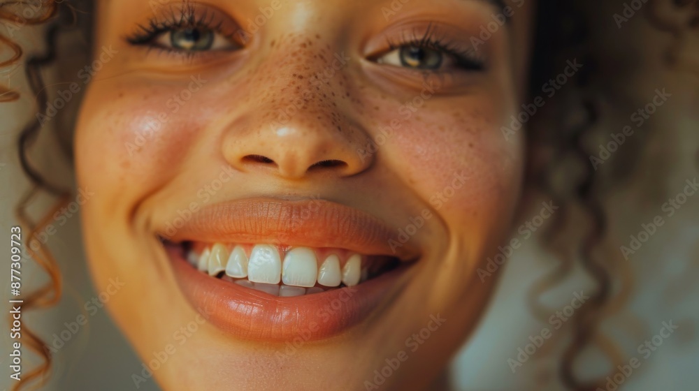 Beautiful young model, close-up mouth, smiling with clean teeth. Beautiful young model, close-up mouth, smiling with clean teeth.