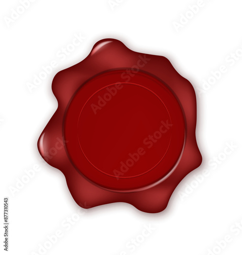 Old seal wax stamps. Stamps for certificate and document. Vector red sealing wax shape