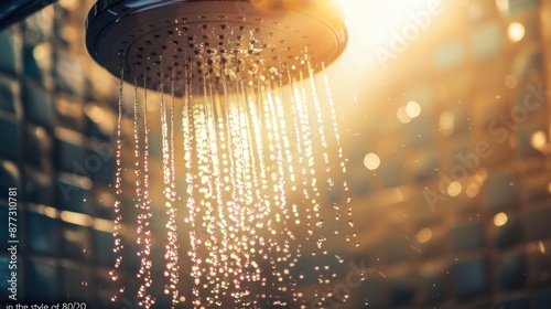 Shower Head with Water Droplets © fajar