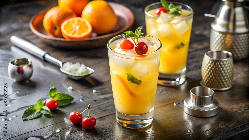 Fototapeta premium Boozy Refreshing Vodka Harvey Wallbanger Cocktail.