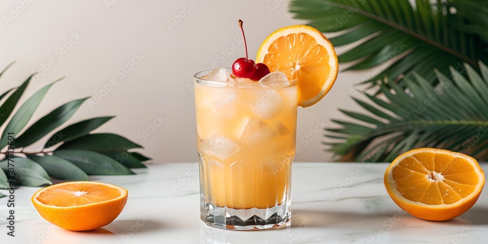 Fototapeta premium Boozy Refreshing Vodka Harvey Wallbanger Cocktail.