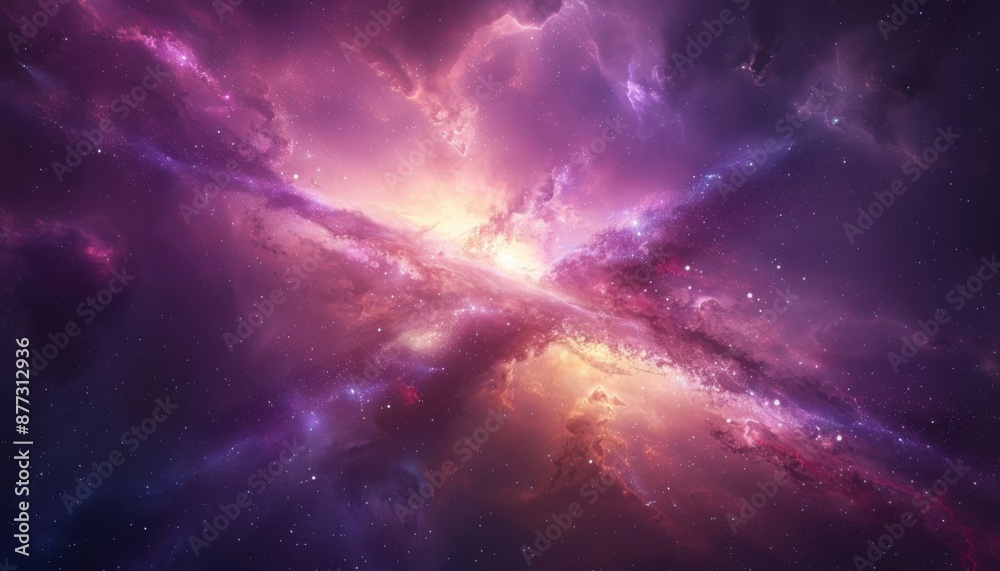 Naklejka premium Galaxy background focused on the galactic core