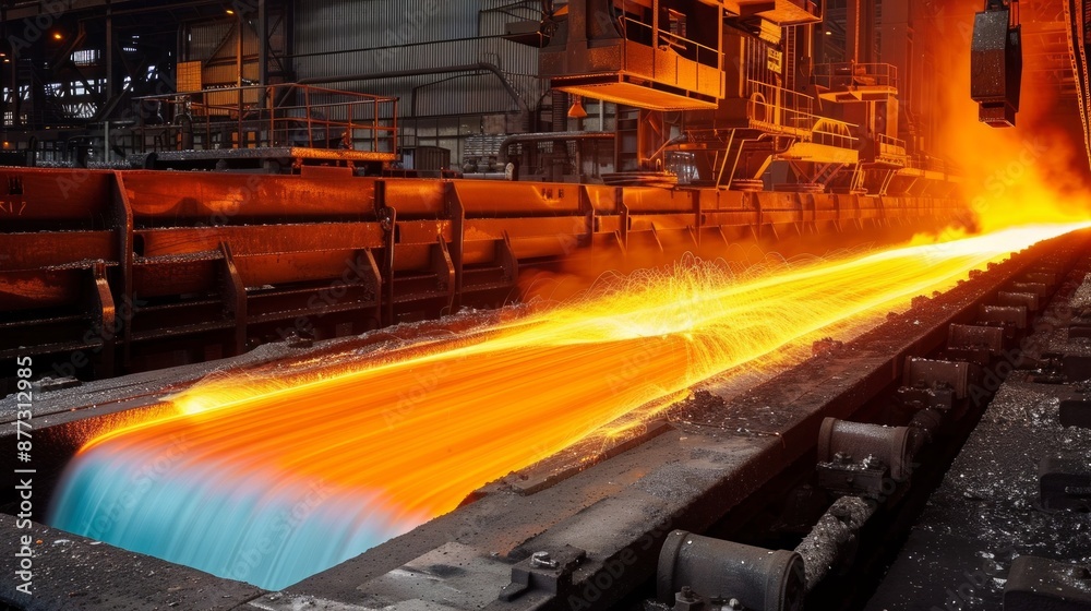 Iron foundry. Continuous casting machine. Production of steel billets. Iron foundry. Continuous casting machine. Production of steel billets.