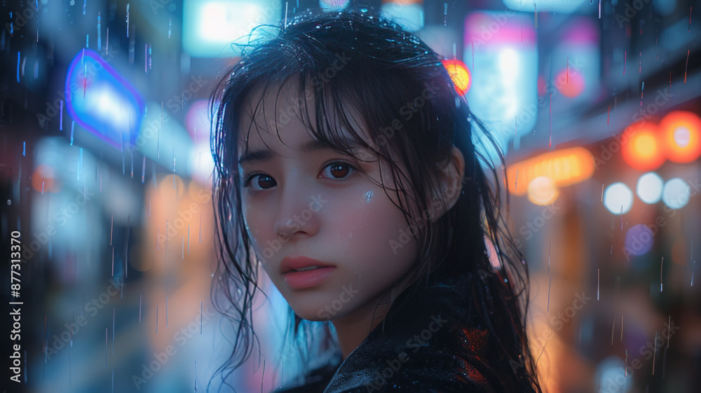 lo-fi, cute girl , night kyoto.generative ai lo-fi, cute girl , night kyoto.generative ai