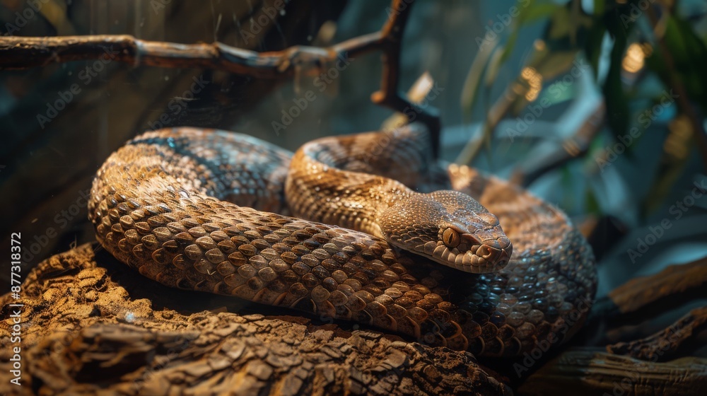 Photo of a venomous snake, close-up. Photo of a venomous snake, close-up.