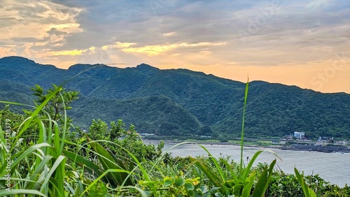 Scenic coastal view of Longdong Bay Cape Trail in Gongliao District, New Taipei City, Taiwan photo