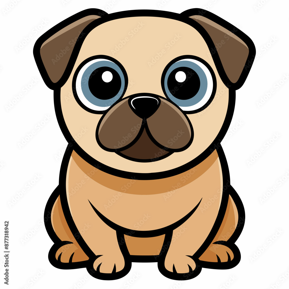 Fototapeta premium Dog vector illustration, animal isolated on white, dog silhouette, dog vector art