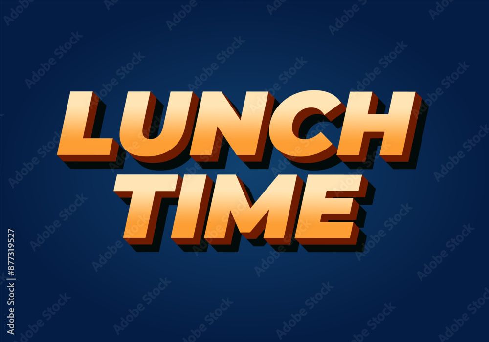 Lunch time. Text effect in 3D style with good colors