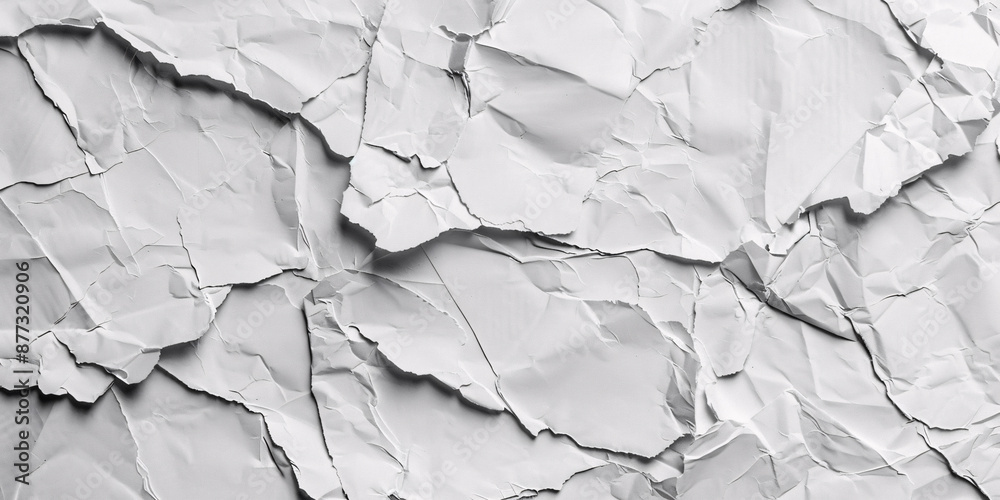 Fototapeta premium White torn and crumbled paper background