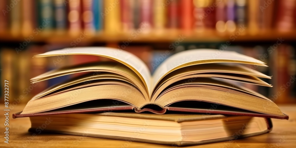 open book in library , copy space concept for wallpaper or background open book in library , copy space concept for wallpaper or background