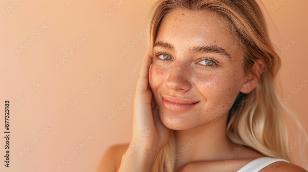 The smiling freckled woman The smiling freckled woman