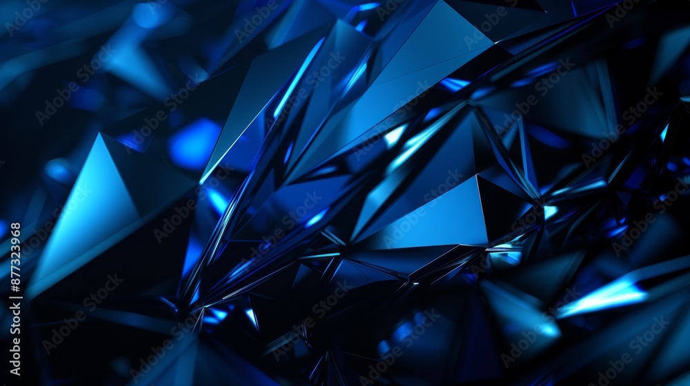 Abstract 3D Blue Crystalline Structure Abstract 3D Blue Crystalline Structure
