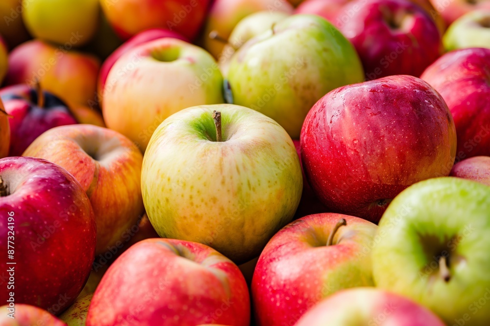 A collection of apples in different colors, including red and green, grouped together to emphasize the variety and freshness. A collection of apples in different colors, including red and green, grouped together to emphasize the variety and freshness.