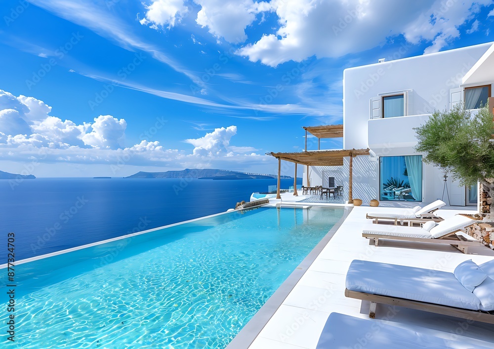Fototapeta premium Luxury Villa with Infinity Pool and Ocean View