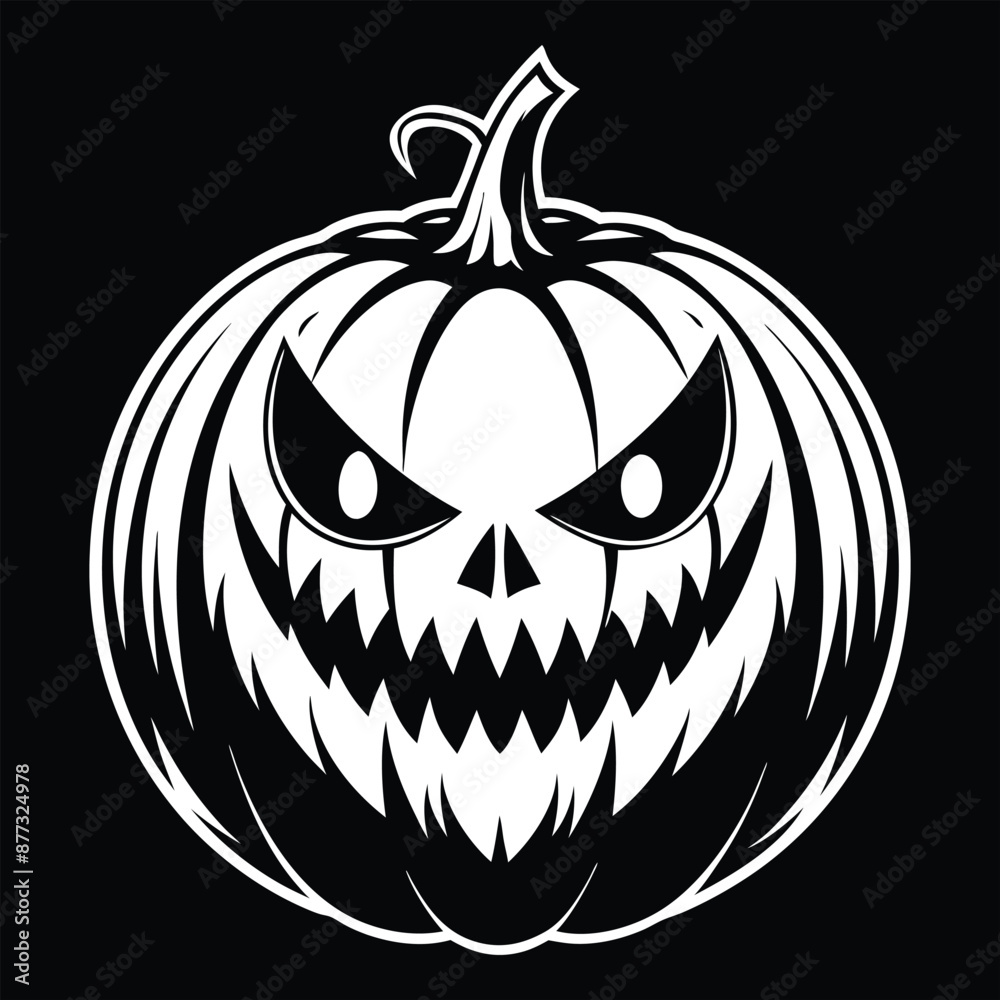 Fototapeta premium Halloween Pumpkin Silhouette Vector illustration