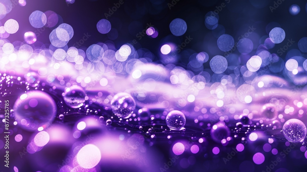 Abstract Purple Bokeh with Water Droplets Abstract Purple Bokeh with Water Droplets