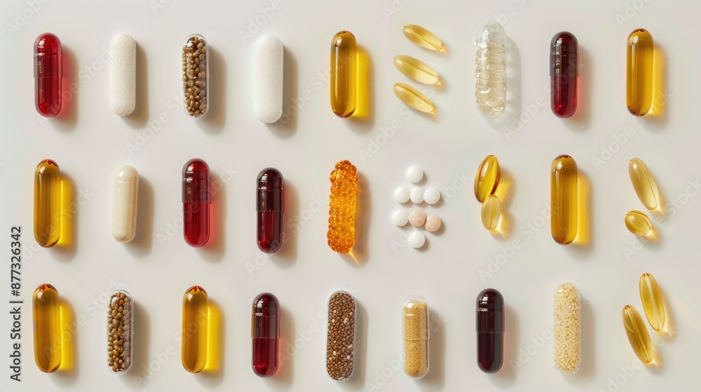 Various medicines and vitamins white background Various medicines and vitamins white background