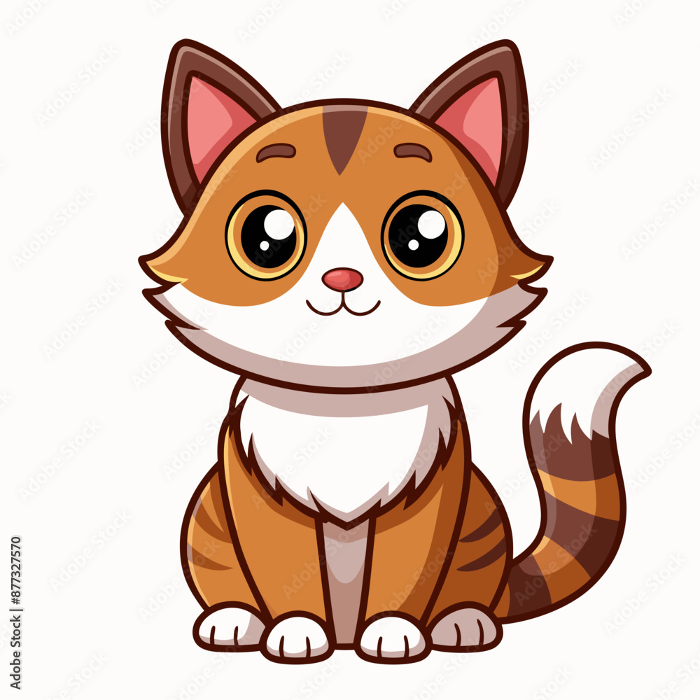 Obraz premium Cat vector illustration, animal isolated on white, pet silhouette, cat vector art
