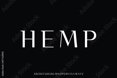Elegant minimalist alphabet display font vector. Beautiful hemp typeface