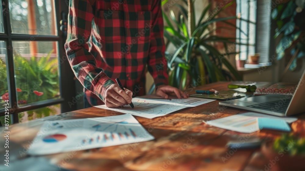 Fototapeta premium The hand writing on documents
