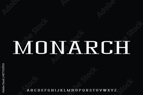 Elegant classic roman monarch serif alphabet display font vector